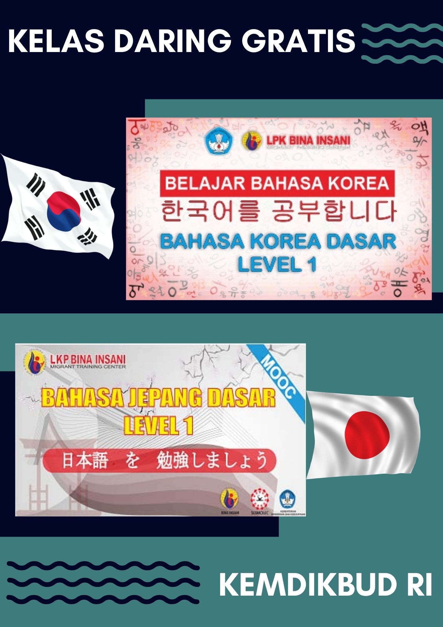 KELAS DARING BAHASA KOREA DAN JEPANG DASAR LEVEL 1 GRATIS