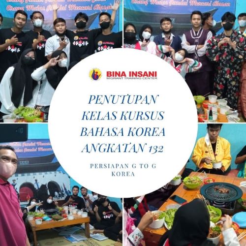 Telah Selesai Kelas Kursus Bahasa Korea Persiapan G to G Korea Angkatan 132 Bina Insani MTC Yogyakarta
